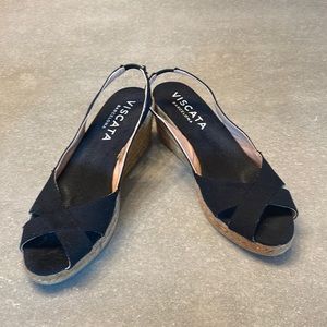 Viscata Canvas Slingback Wedge Heels